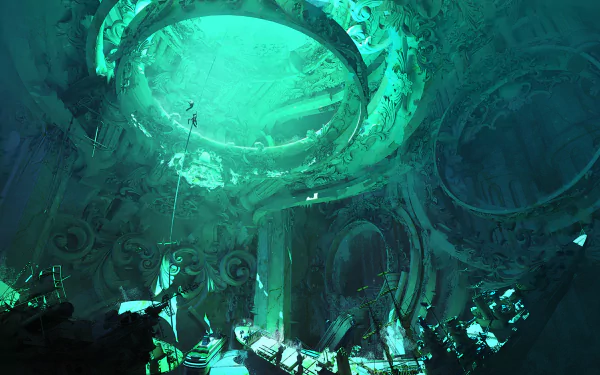 Enchanting HD fantasy underwater desktop wallpaper featuring a serene and mystical underwater world.