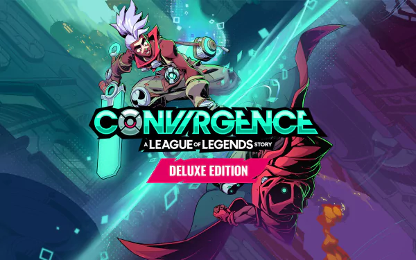 CONVERGENCE: A League of Legends Story Deluxe Edition Wallpaper featuring dynamic character art and vibrant colors.