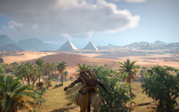 pyramid Egypt desert Bayek Of Siwa video game Assassin's Creed Origins HD Desktop Wallpaper | Background Image