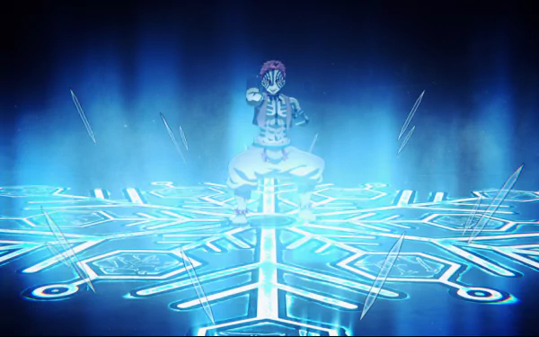 Akaza from Demon Slayer: Kimetsu no Yaiba in a stunning HD desktop wallpaper background.