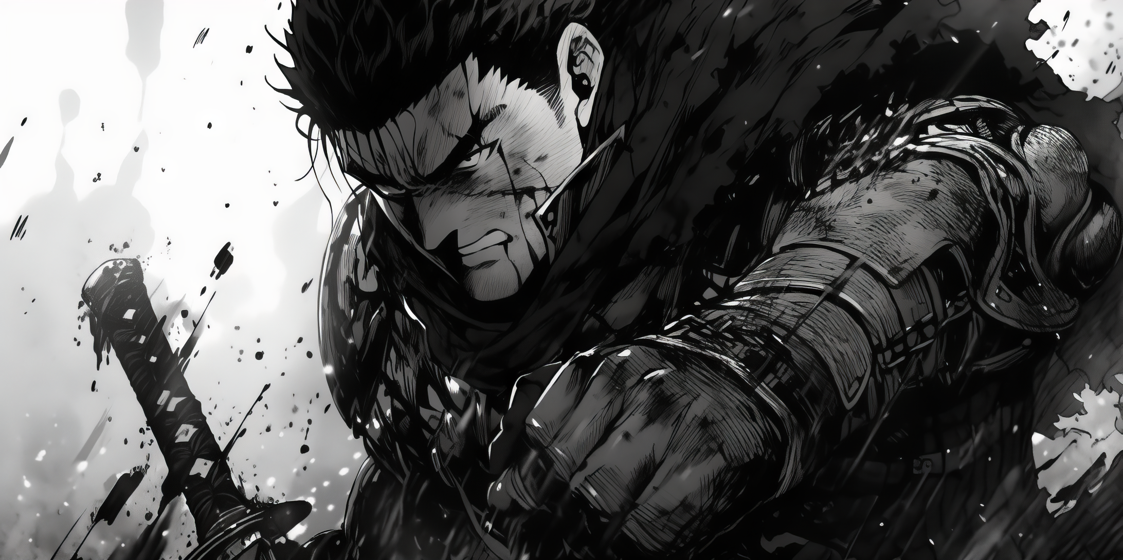 Berserk Guts Japanese Art Drawing by Anime Art - Pixels