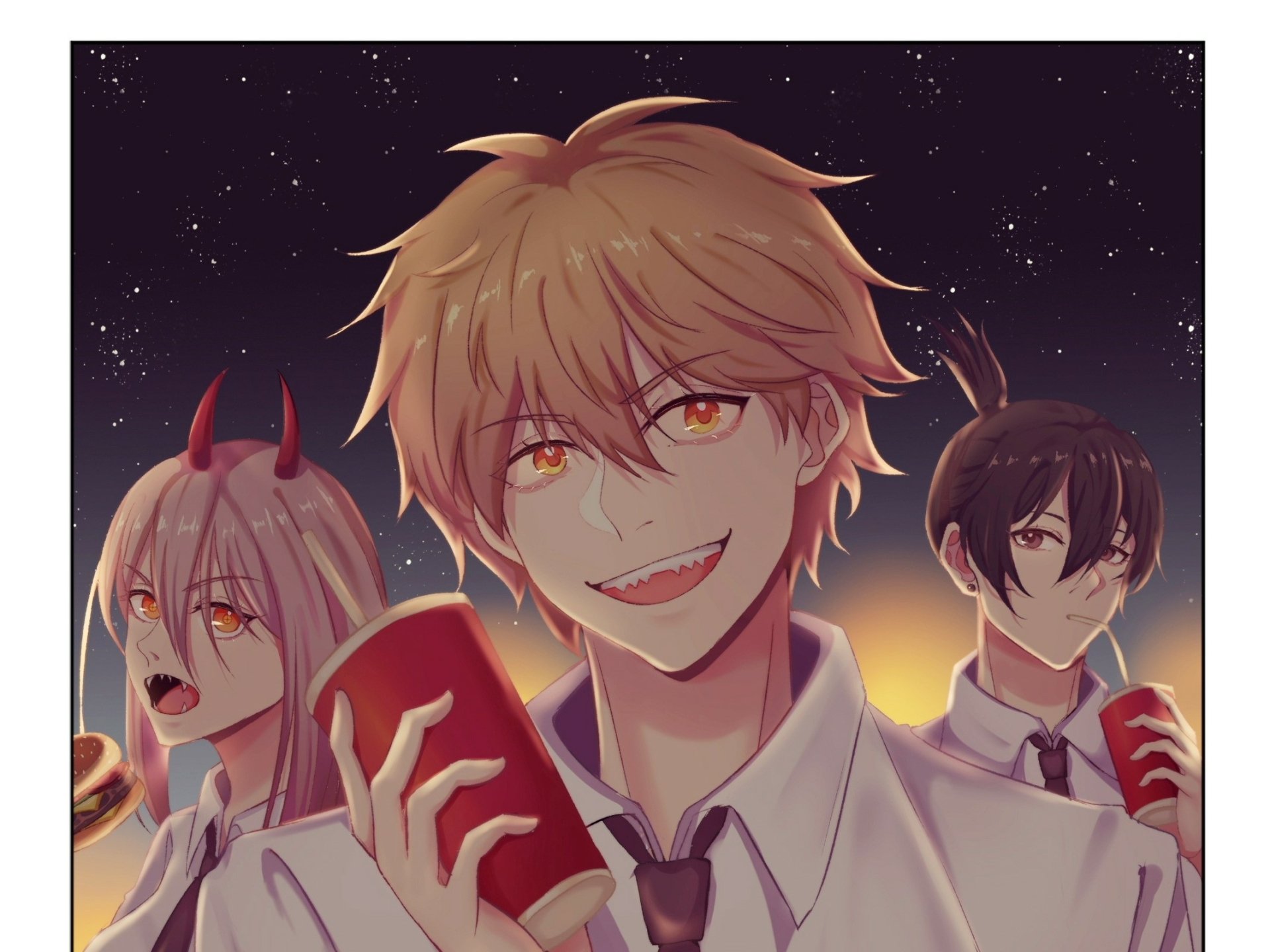 Download Denji (Chainsaw Man) Power (Chainsaw Man) Aki Hayakawa Anime Chainsaw Man HD Wallpaper by _如是而已_