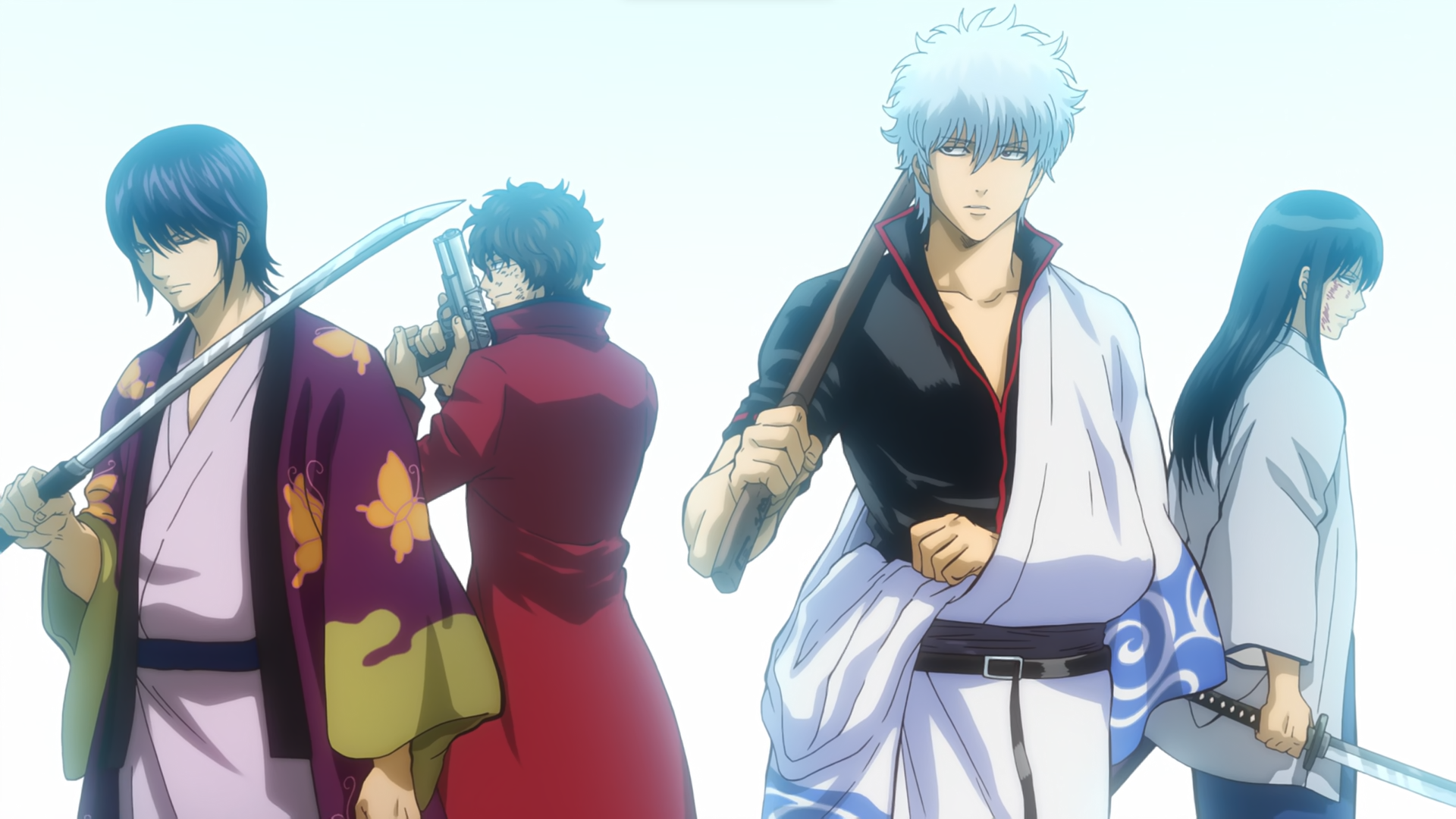 Download Kotaro Katsura Gintoki Sakata Shinsuke Takasugi Sakamoto Tatsuma Anime Gintama HD Wallpaper