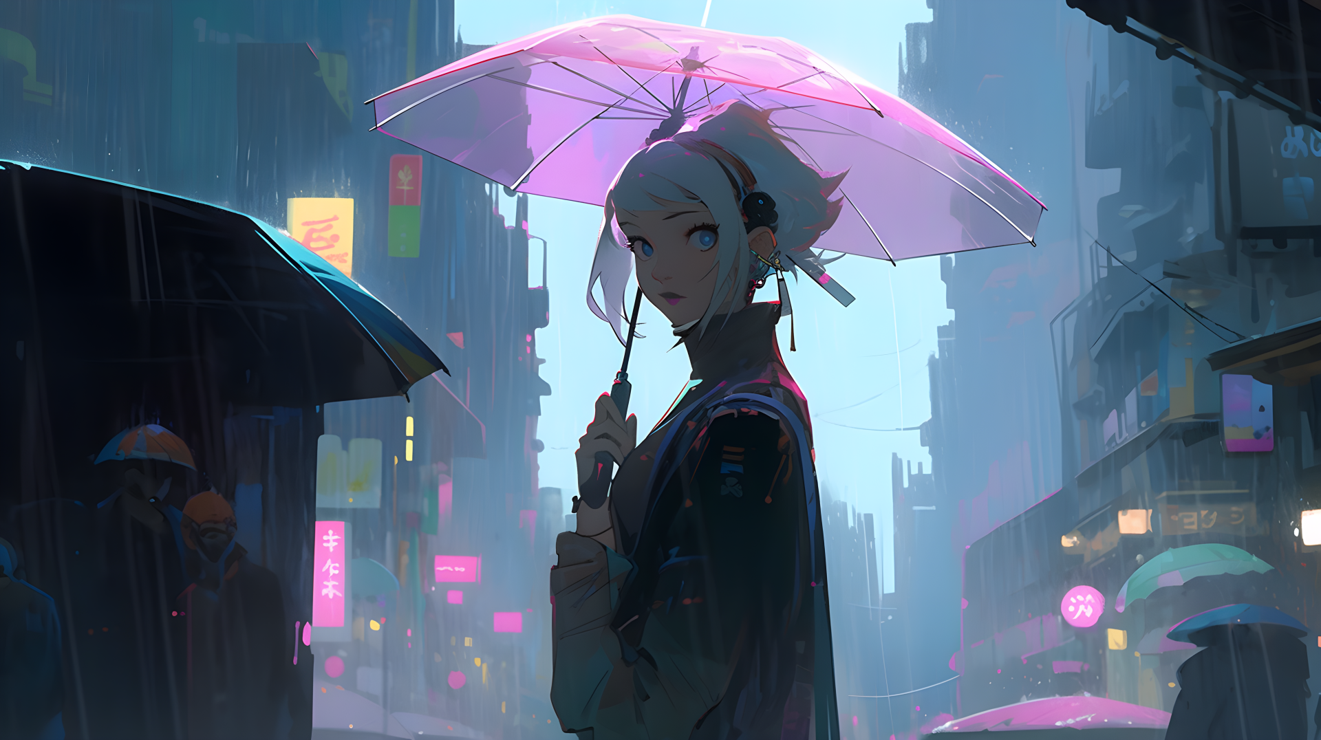 Wallpaper anime girl, cyberpunk, Girls #25417
