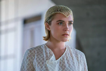 Dune: Part Two HD desktop wallpaper featuring a character portrayed by actress Florence Pugh.