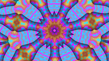  Blue and Pink 3D Kaleidoscope