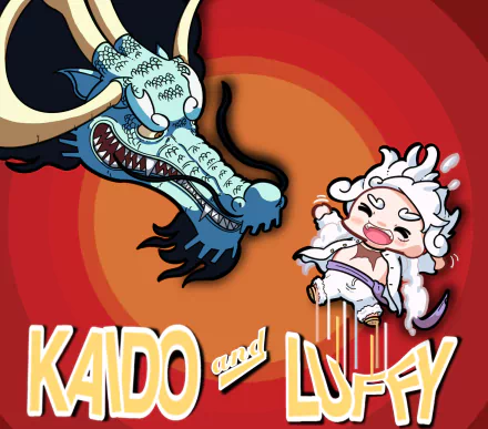  Kaido and Luffy by MomoOwO