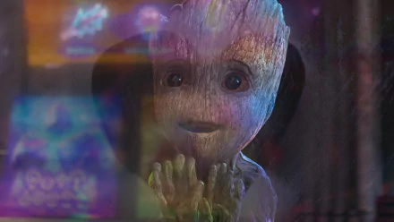 HD desktop wallpaper featuring Baby Groot from I Am Groot series, perfect for a colorful and cute background.