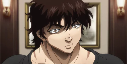 HD desktop wallpaper of Baki Hanma character with a focused expression.