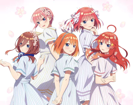 Nino Nakano Miku Nakano Ichika Nakano Yotsuba Nakano Itsuki Nakano Anime The Quintessential Quintuplets HD Desktop Wallpaper | Background Image