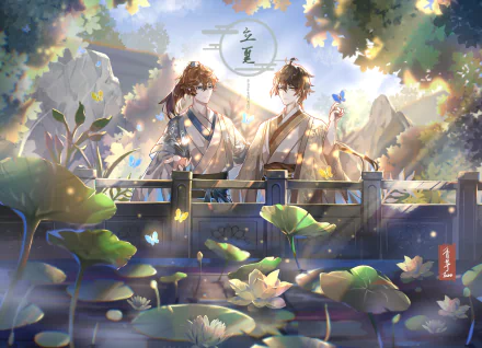 Zhongli (Genshin Impact) Tartaglia Childe (Genshin Impact) video game Genshin Impact HD Desktop Wallpaper | Background Image