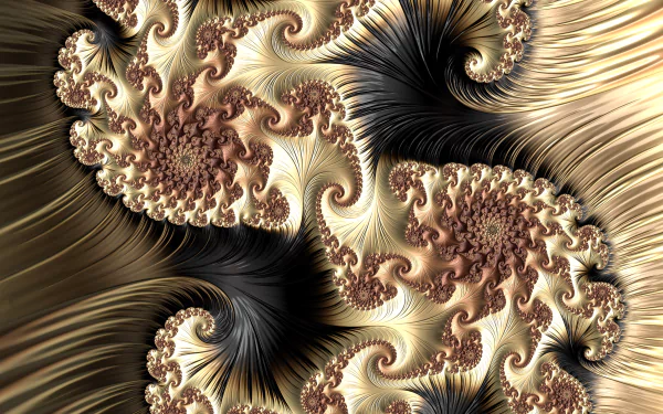  Fractal Art for your Desktop - White, Black and Cream Corals