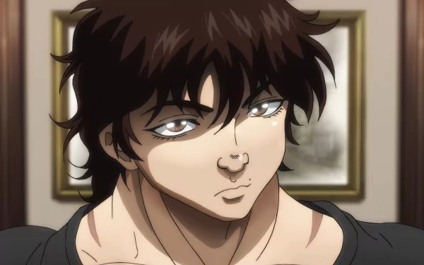 HD desktop wallpaper of Baki Hanma character with a focused expression.