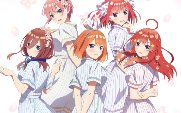 Nino Nakano Miku Nakano Ichika Nakano Yotsuba Nakano Itsuki Nakano Anime The Quintessential Quintuplets HD Desktop Wallpaper | Background Image