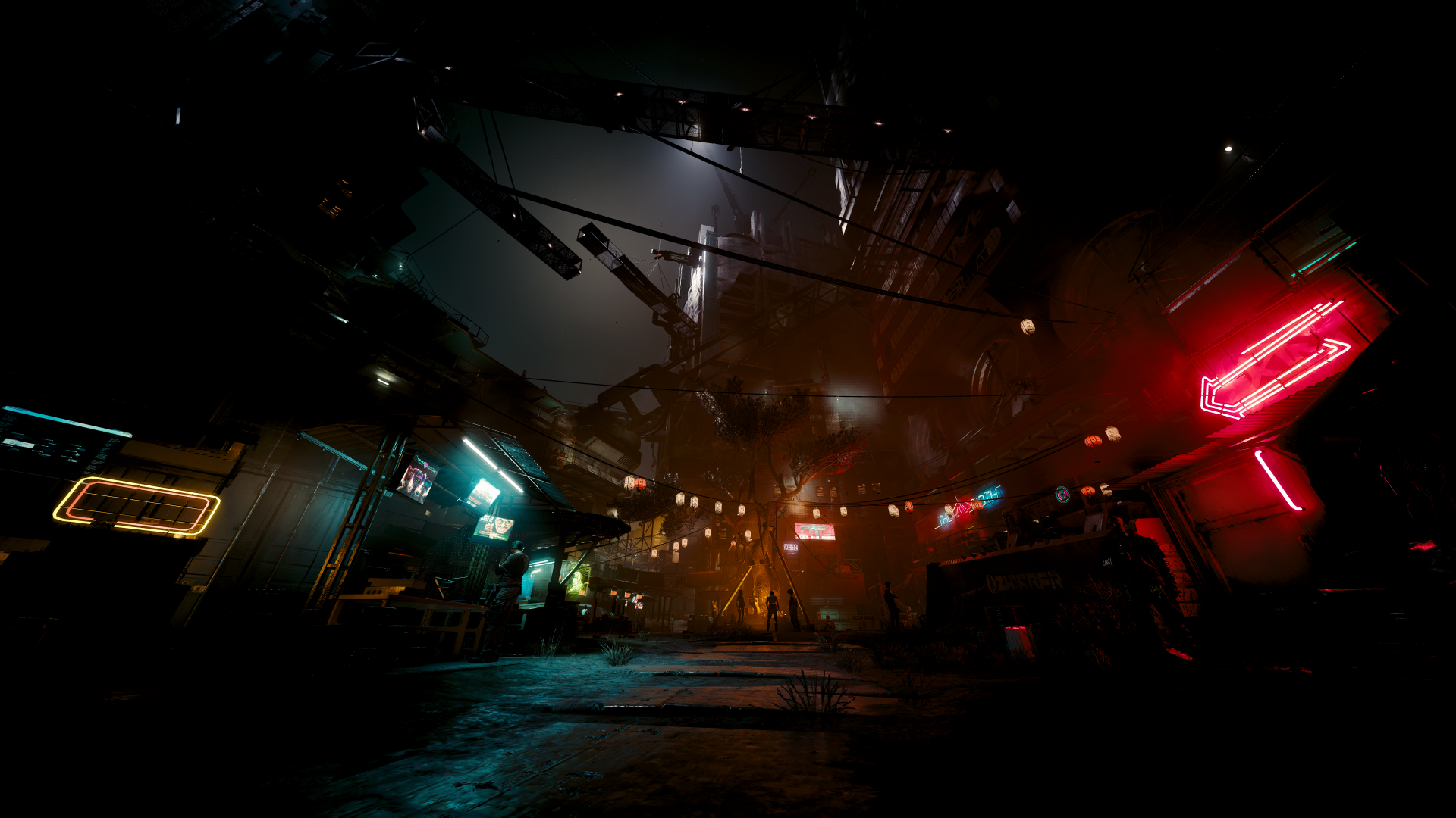 Cyberpunk 2077 HD Wallpaper: Neon-Lit Night in the Future Cityscape