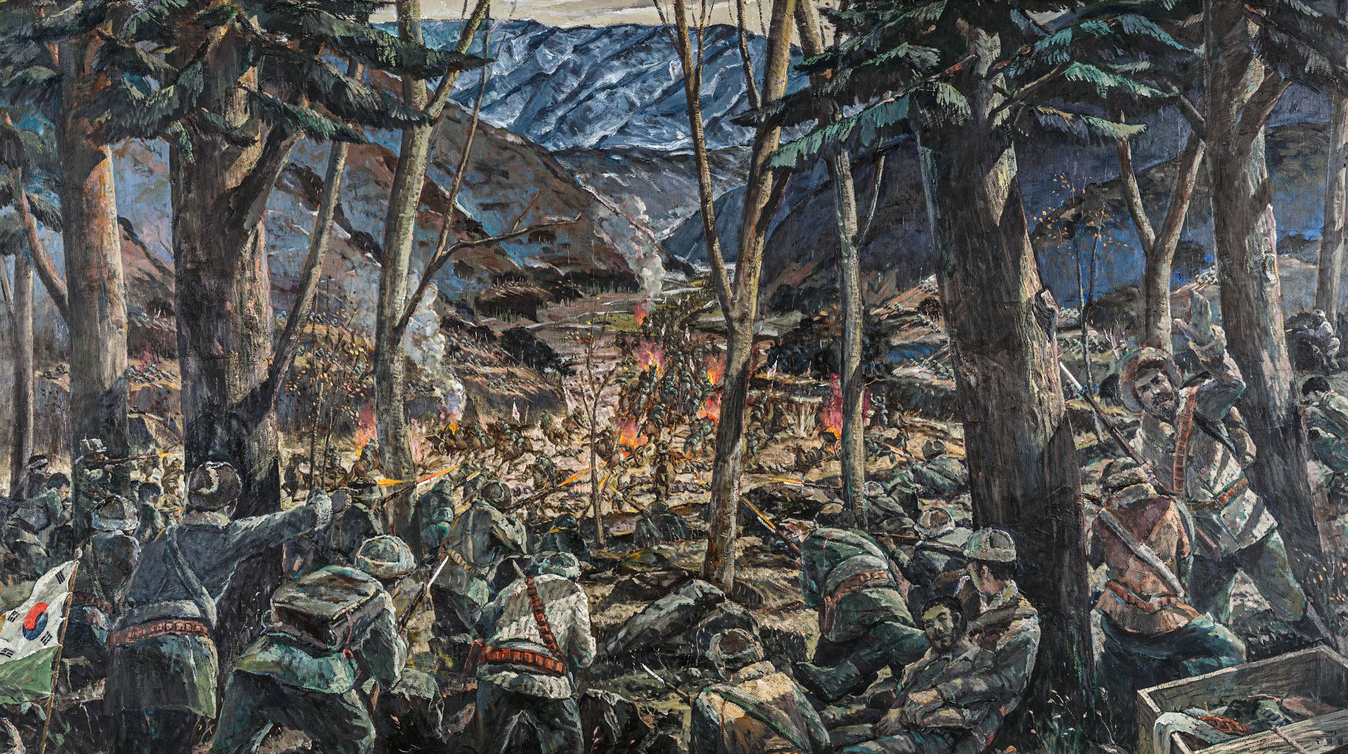 Download Valley Firearm War Korea Artistic Painting HD Wallpaper