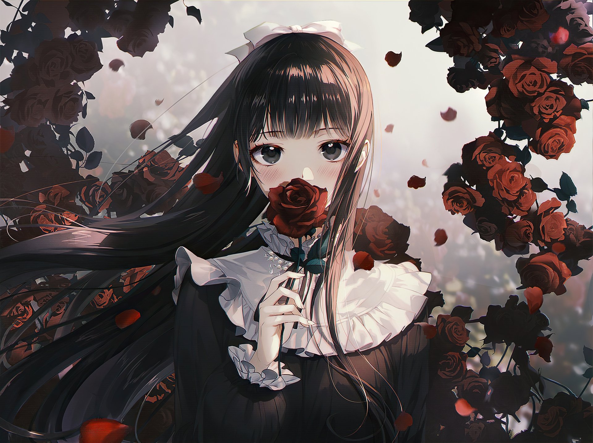 Download Anime Girl Gothic Rose Anime Girl Gothic Anime HD Wallpaper