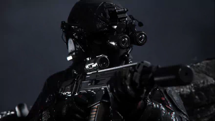 A high-definition desktop wallpaper from Call of Duty: Modern Warfare III (2023), featuring a soldier in tactical gear, holding a firearm against a dark, atmospheric background.