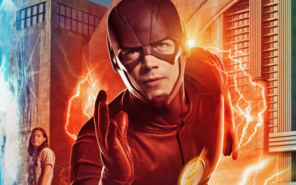 High-definition wallpaper for The Flash (2014) TV show featuring a vibrant background perfect for desktop displays.