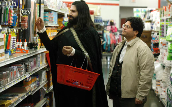 Kayvan Novak Harvey Guillén TV Show What We Do in the Shadows HD Desktop Wallpaper | Background Image