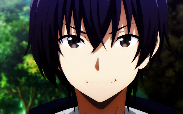 Close-up of Cid Kagenou from The Eminence in Shadow anime, featuring sharp black hair and confident expression in a vibrant 4K Ultra HD PC desktop wallpaper.