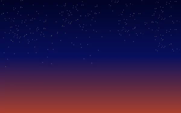 Vibrant blue and orange night sky with twinkling stars, creating an aesthetic and serene desktop wallpaper of nature at sunset.
