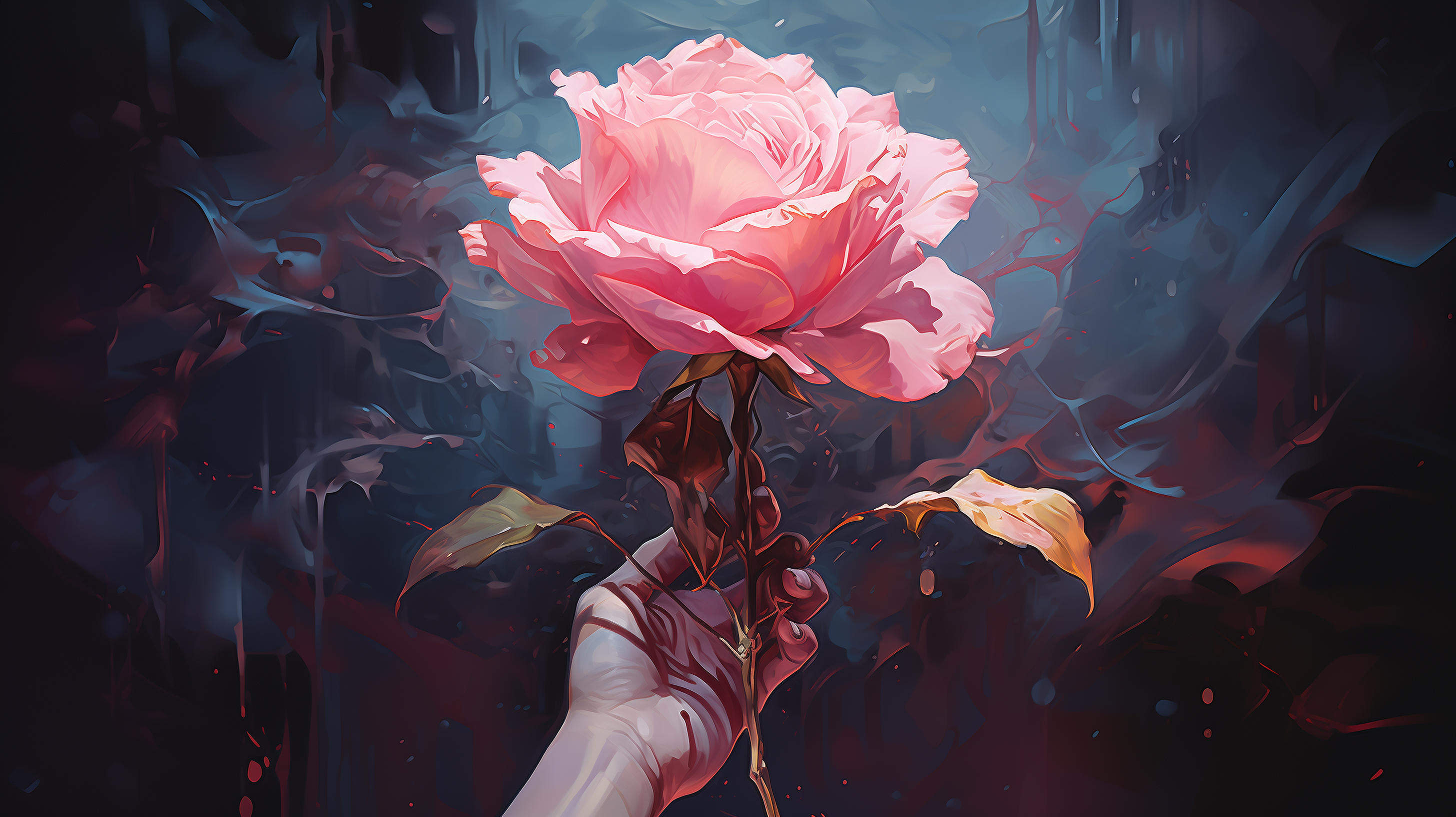 Enchanting Pink Rose HD Wallpaper by Laxmonaut