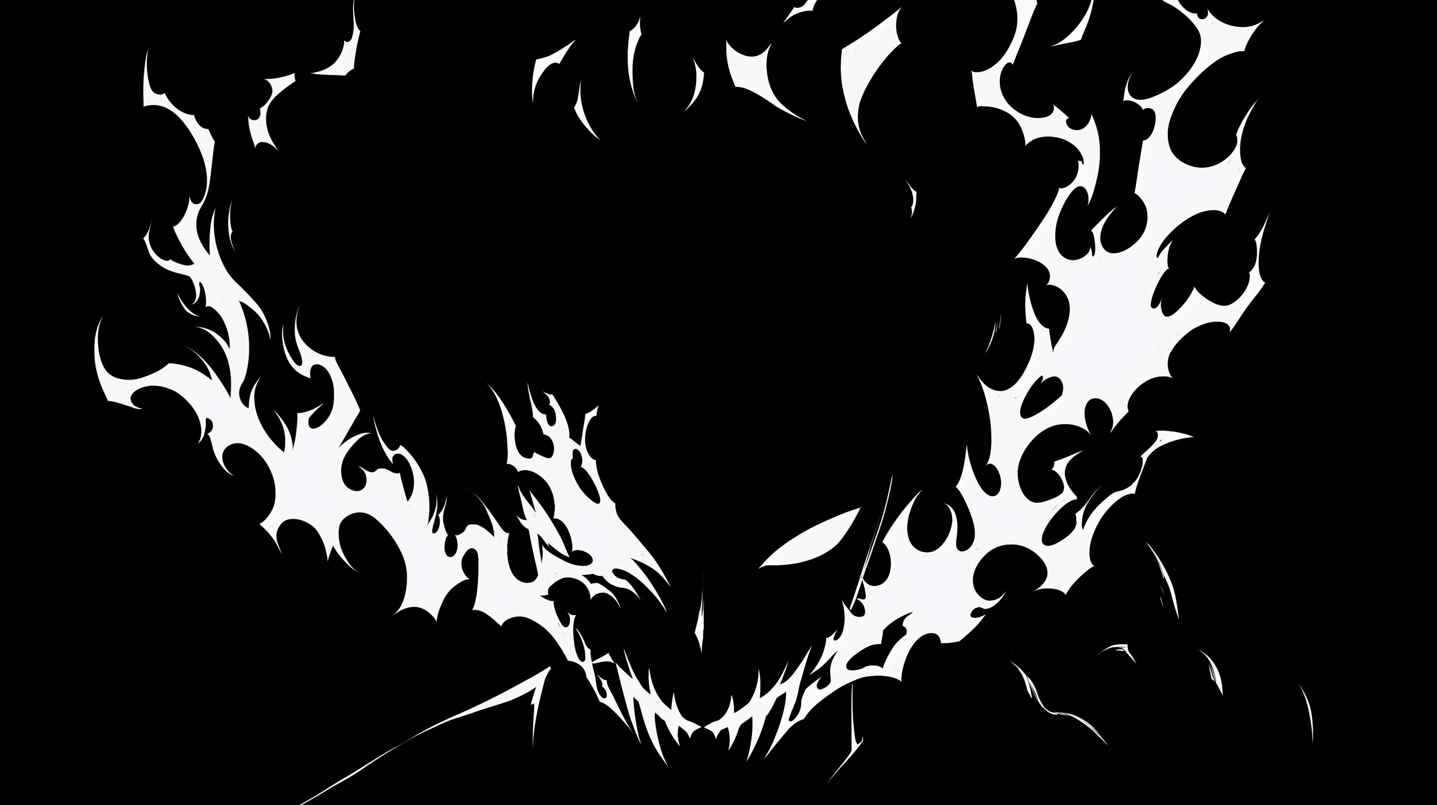 Phonk Inspired Black And White Flame Art Hd Wallpaper