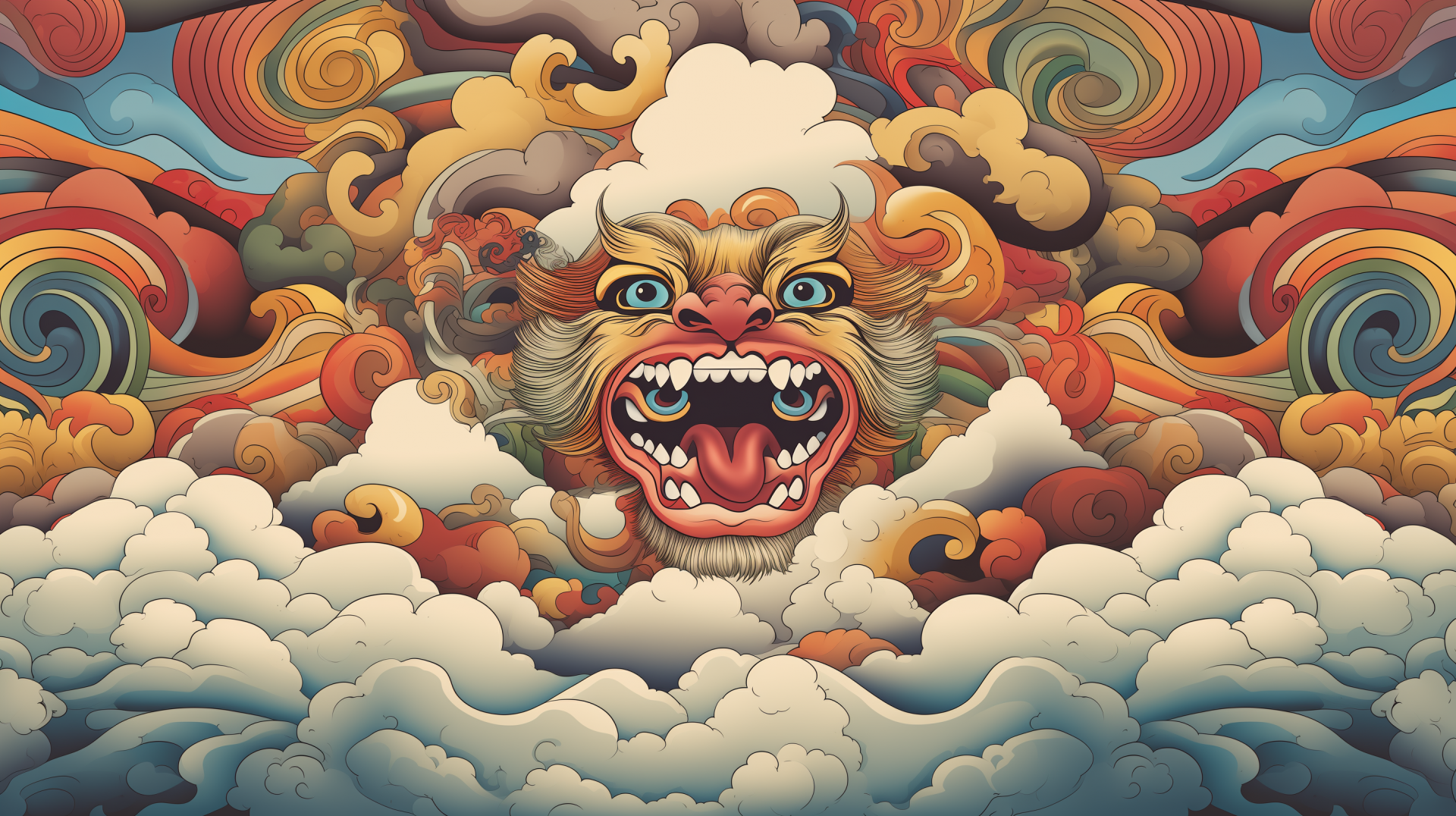 Download Japan Clouds Pattern Cloud AI Art HD Wallpaper