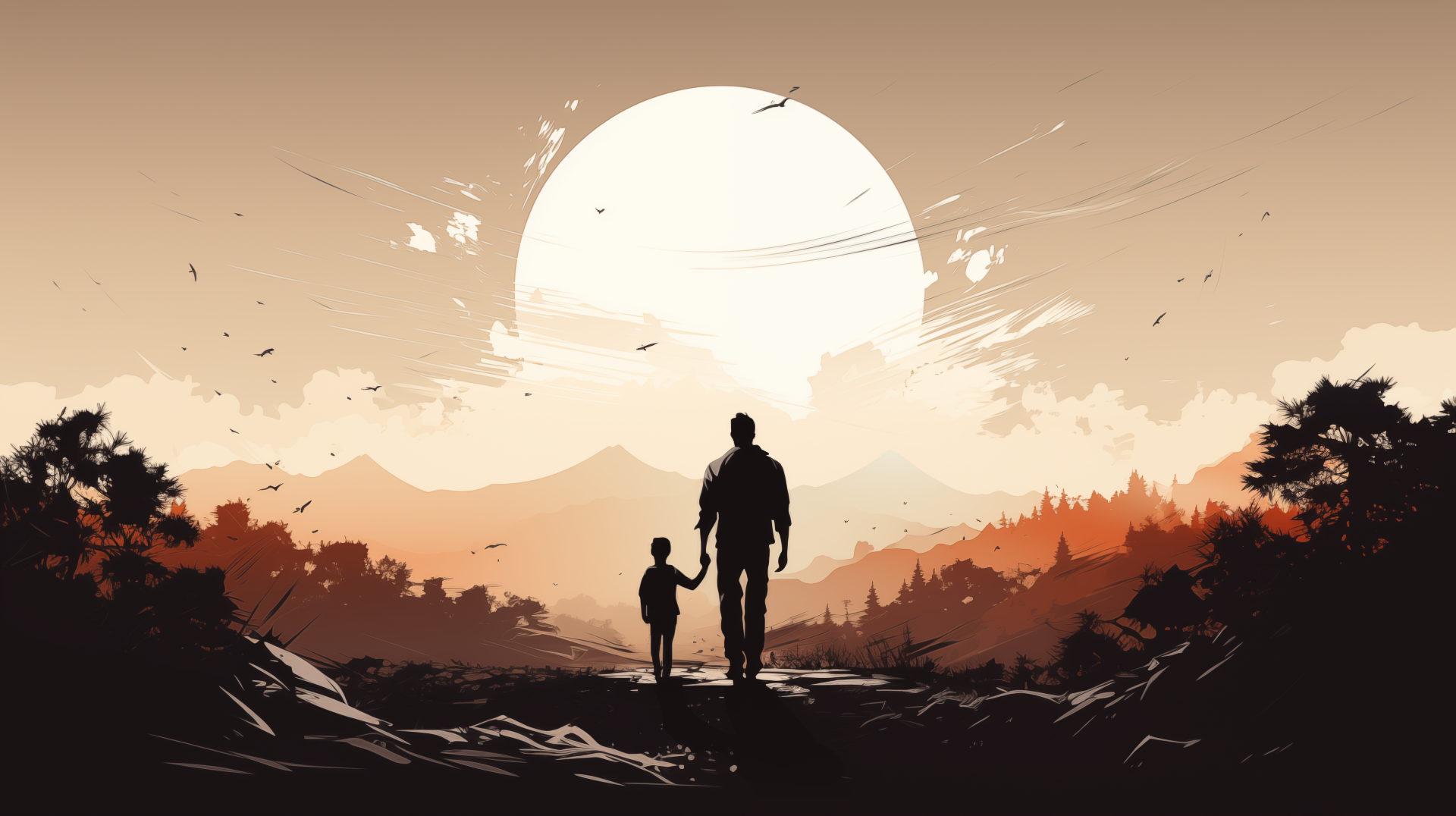 Fathers Day Sunrise Bonding HD Wallpaper by Laxmonaut