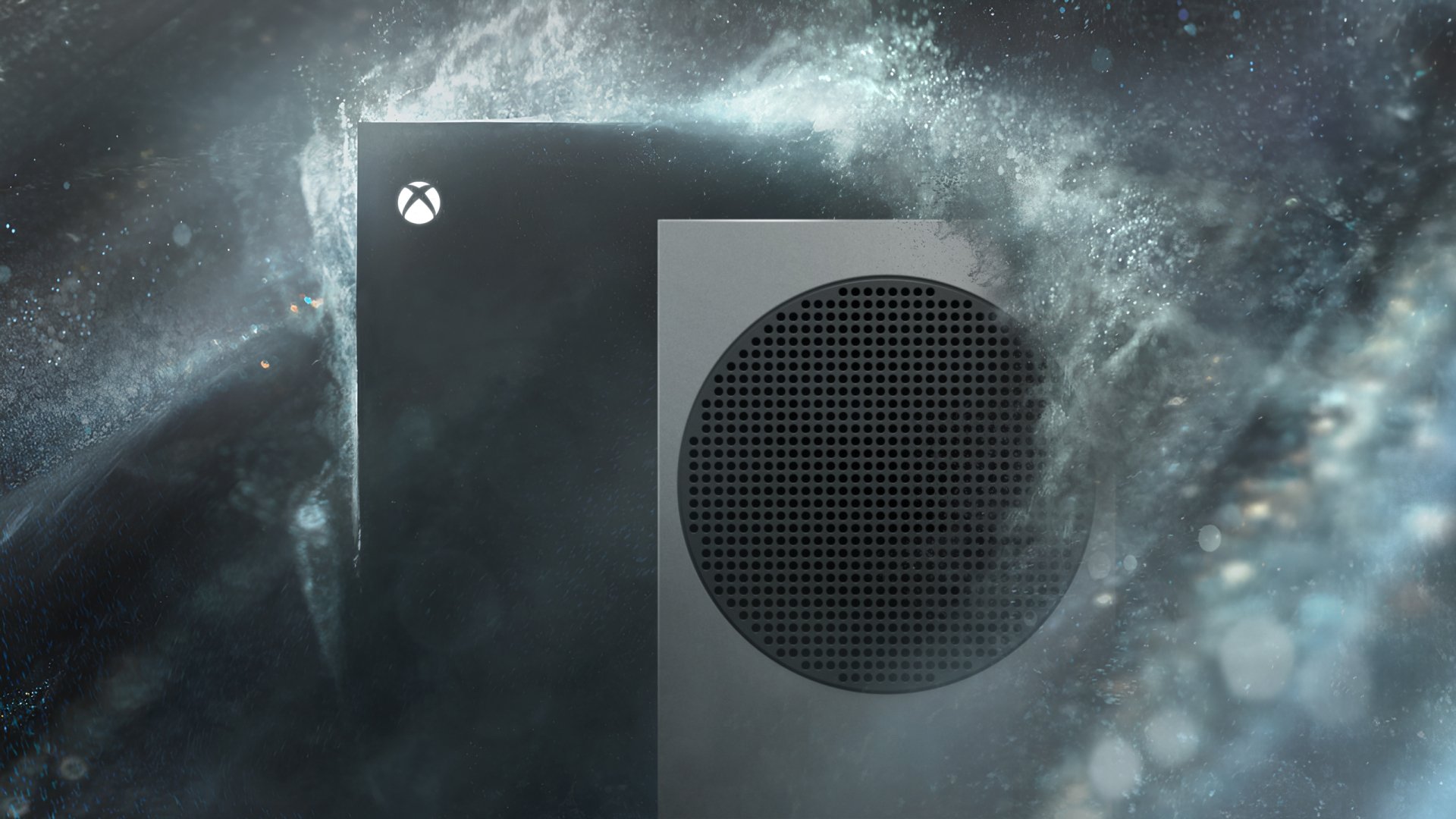 HD Xbox console wallpaper with a cosmic background for desktop