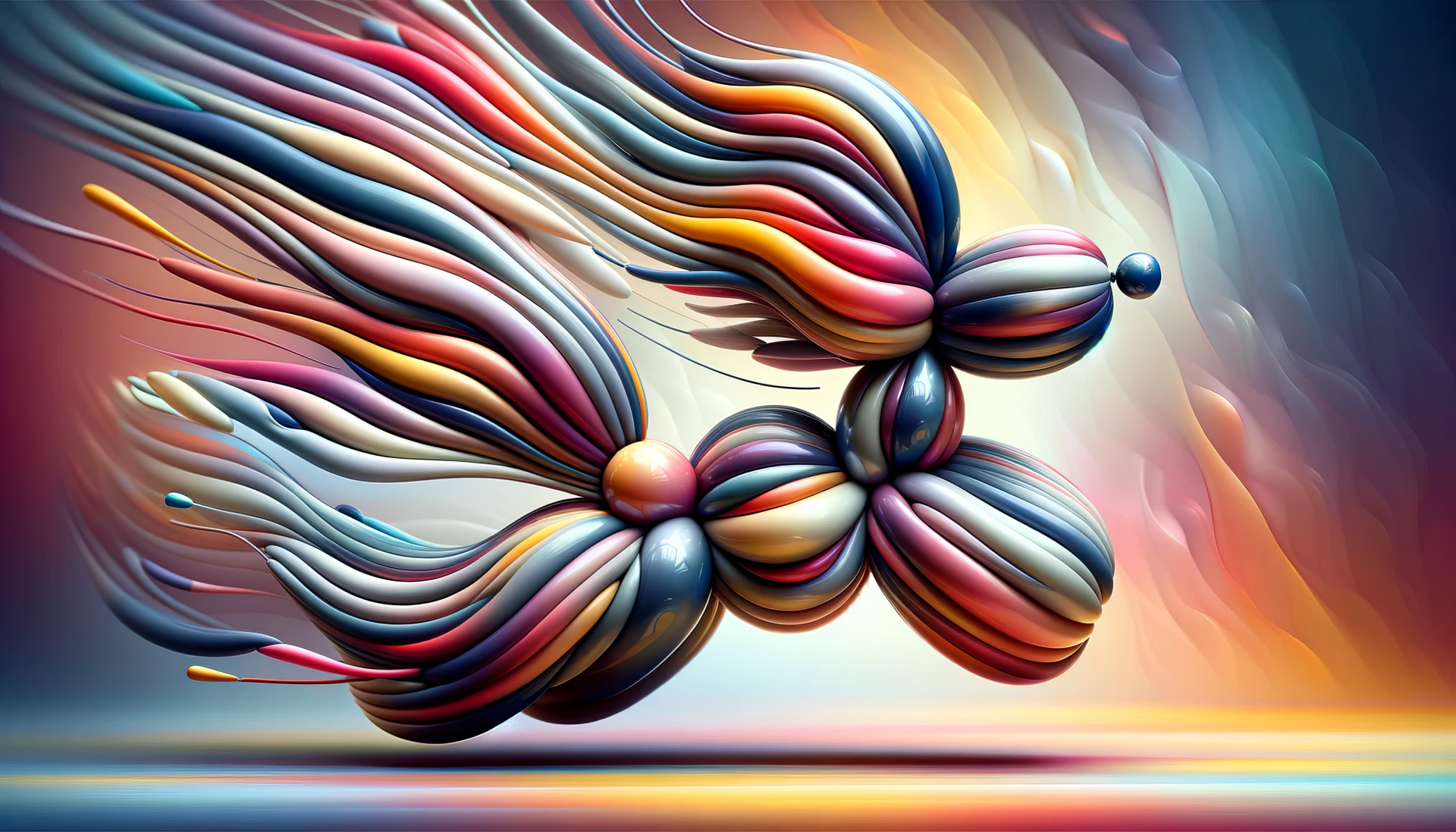 Colorful balloon animal HD desktop wallpaper with abstract design and vibrant background.