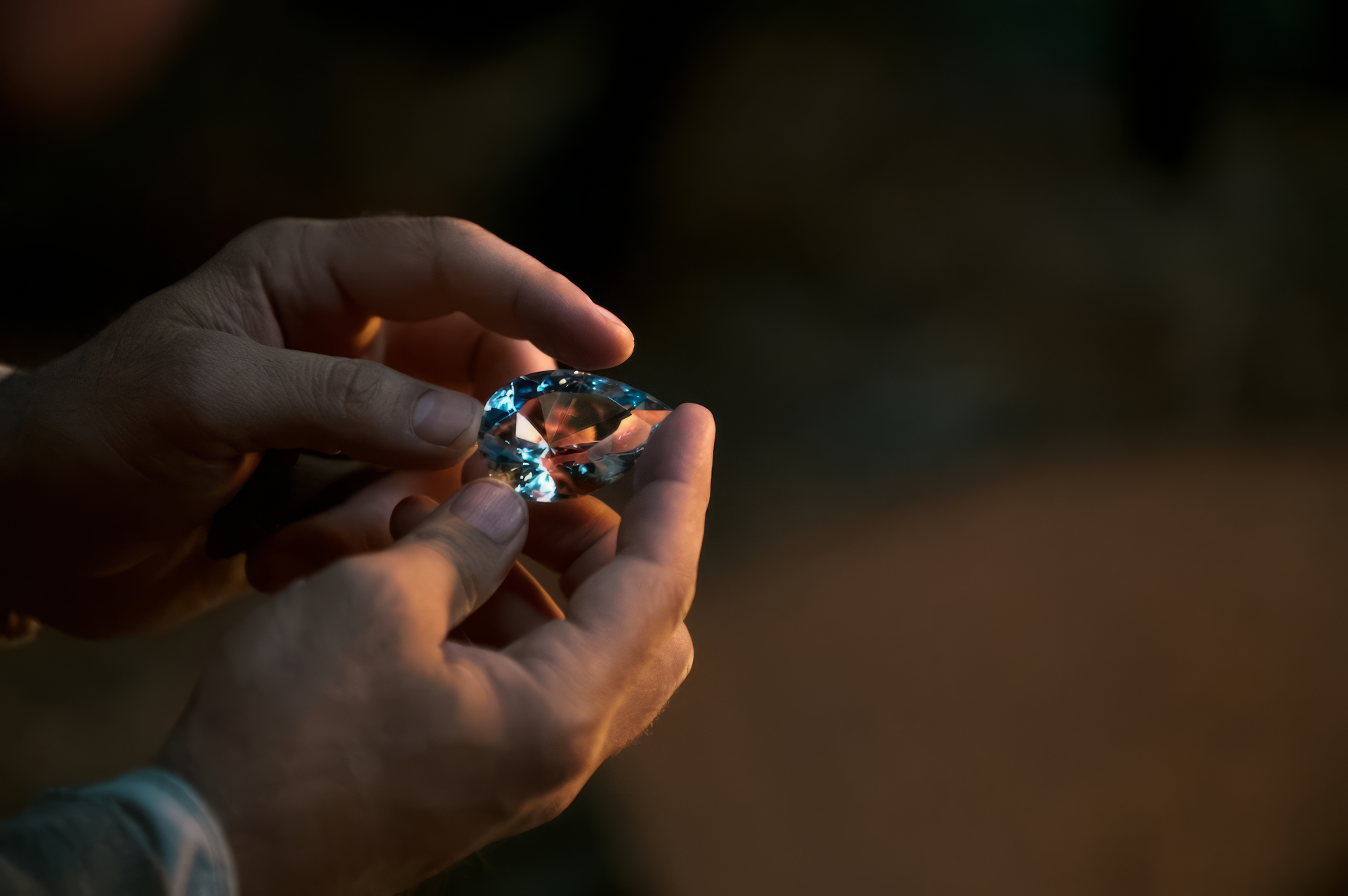 HD desktop wallpaper featuring a scene from the TV show 'All the Light We Cannot See' with hands holding a luminous gemstone.