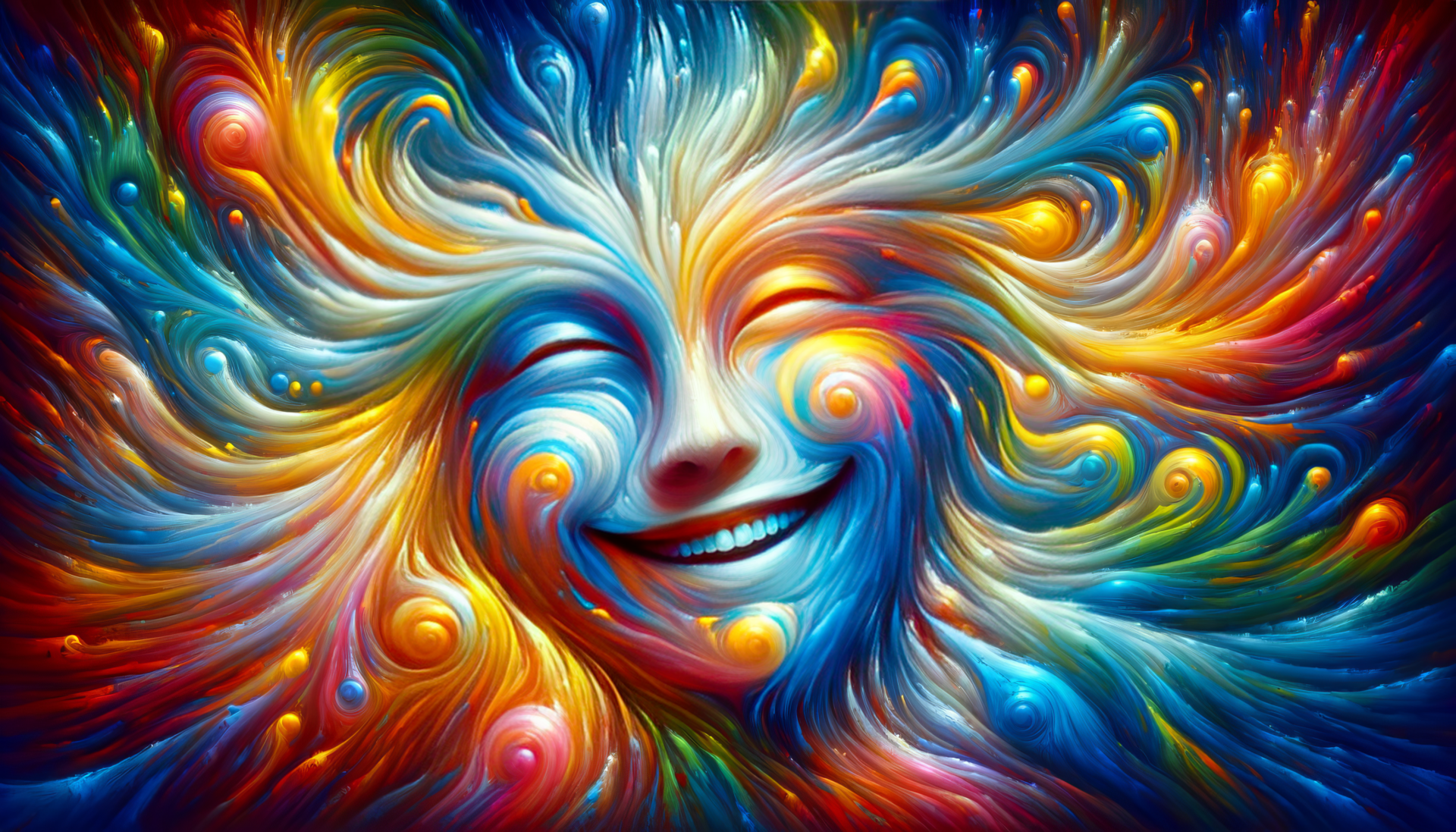 Colorful abstract art of a smiling face for HD desktop wallpaper background, tagged with smile and happy face.