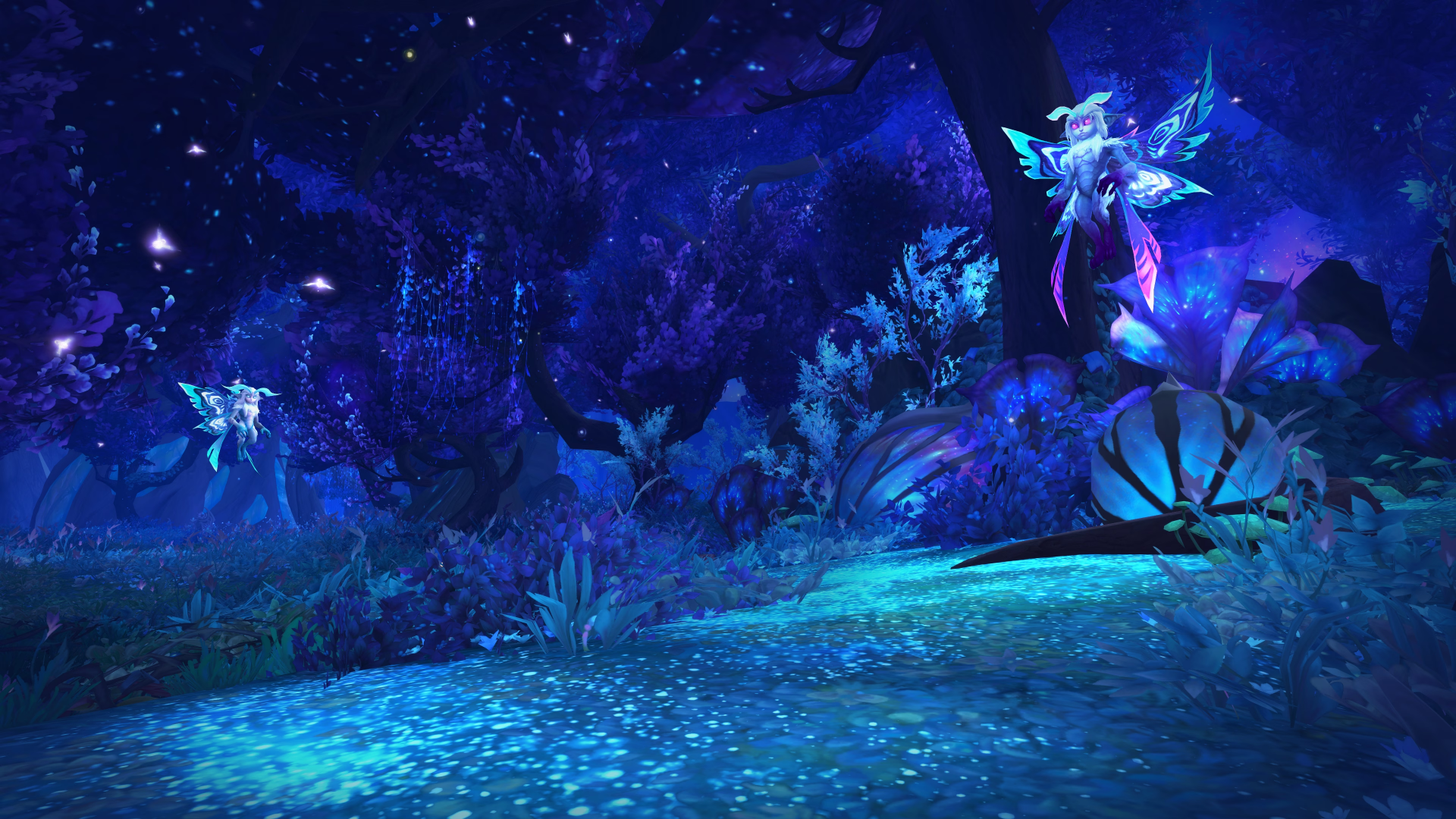 HD wallpaper of World of Warcraft: Shadowlands featuring mystical forest scene for desktop background.