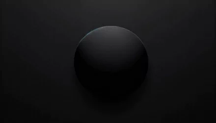 HD desktop wallpaper featuring a minimalist black sphere on a dark background.