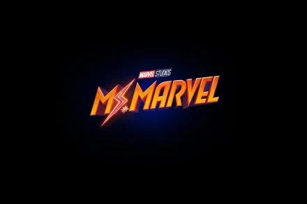 A 4K Ultra HD PC desktop wallpaper featuring the vibrant Ms. Marvel logo from Marvel Studios on a dark background.
