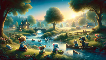 HD Animal Crossing wallpaper featuring idyllic village scene with anthropomorphic characters fishing and boating.