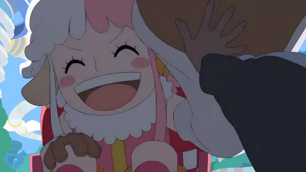 HD PC desktop wallpaper featuring cheerful anime character from One Piece by Atlus, showcasing vibrant colors and joyful expression in a dynamic scene.