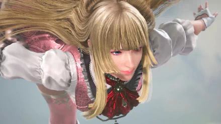 HD desktop wallpaper featuring Lili from Tekken 8, depicted in high detail against a soft-focused background.