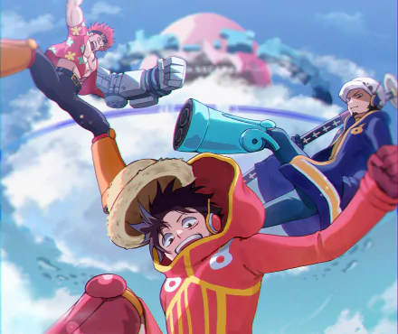 Anime One Piece Eustass Kid Monkey D. Luffy Trafalgar Law HD Desktop Wallpaper | Background Image