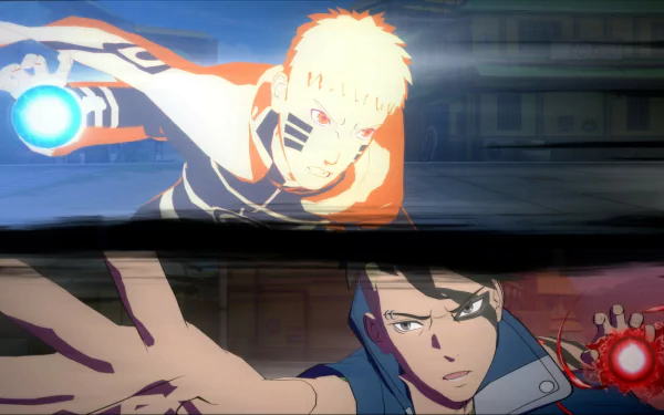 HD wallpaper featuring dynamic action scene from Naruto x Boruto Ultimate Ninja Storm Connections game.
