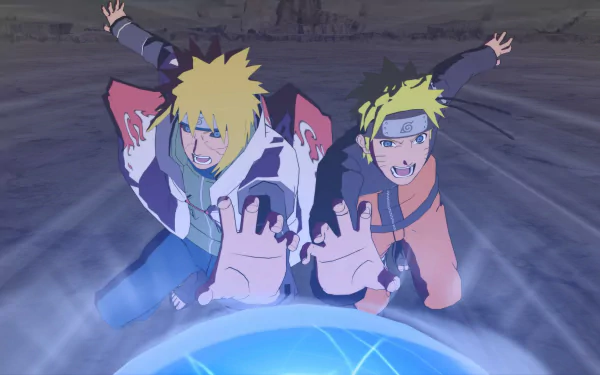 HD Wallpaper of Naruto and Boruto from NARUTO X BORUTO Ultimate Ninja STORM CONNECTIONS for Desktop Background.