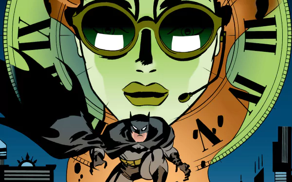 Dark Knight superhero Batman striking a powerful pose in HD desktop wallpaper.