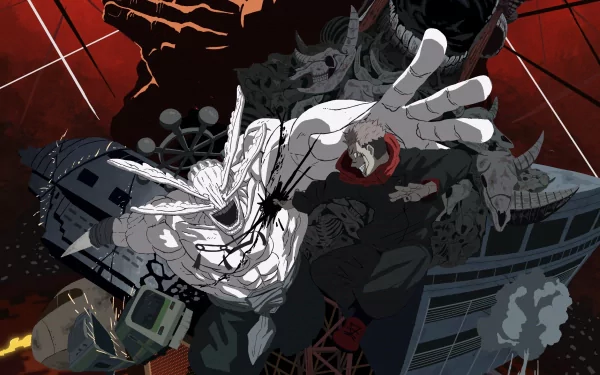  Anime Jujutsu Kaisen Mahoraga vs Sukuna HD Wallpaper by 元部長