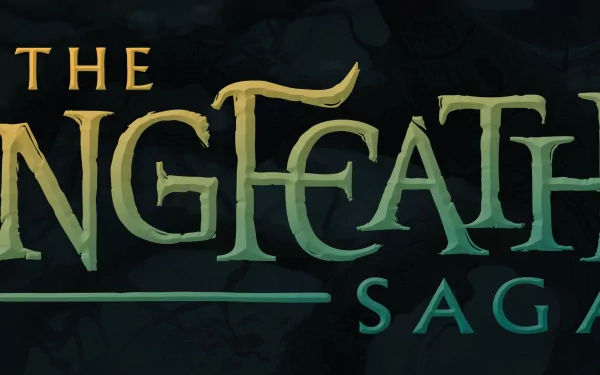 HD Desktop Wallpaper featuring the title 'The Wingfeather Saga' in stylized golden text over a dark, mysterious background.
