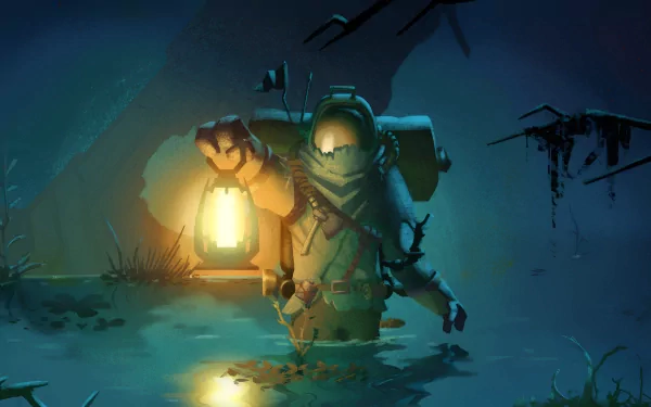 HD wallpaper of Outer Wilds video game featuring an astronaut exploring a mysterious planet.