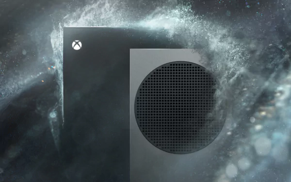 HD Xbox console wallpaper with a cosmic background for desktop