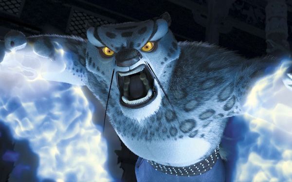 HD desktop wallpaper featuring Tai Lung from Kung Fu Panda, showcasing the character in a dynamic pose with energy effects.