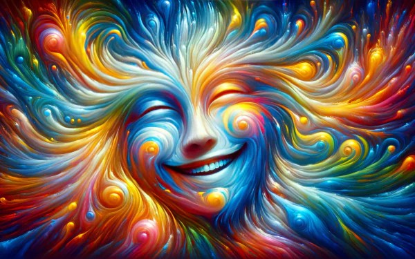 Colorful abstract art of a smiling face for HD desktop wallpaper background, tagged with smile and happy face.